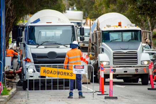 Roadworks Barricade in the City