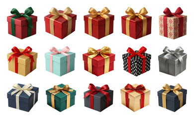 PNG Colorful festive gift boxes collection, transparent background