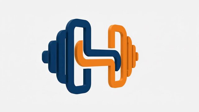 Fitness Logo Design with Dumbbell and Letter H Concept.