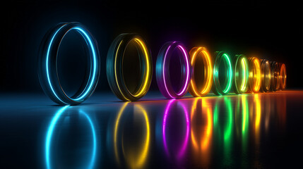 Futuristic neon circle pattern abstract design