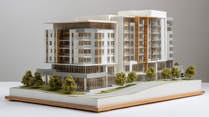 Minimal modern building mockup architectural concept