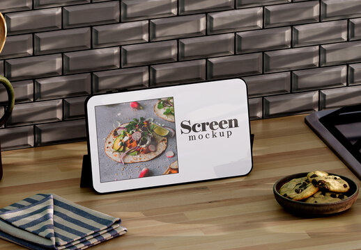 Horizontal Kitchen Tablet Mockup