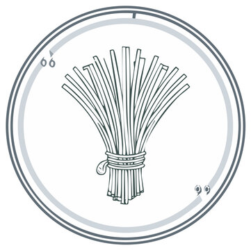 Stylized fasces icon with a bundle of sticks symbolizing unity and power in a circular frame