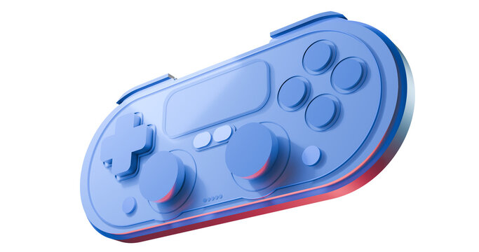 3d render blue game controller element