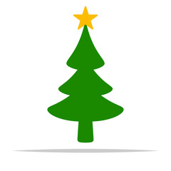 Christmas tree shape flat icon vector isolated illustration
