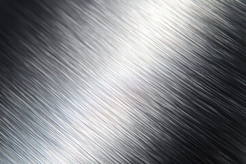 Fototapeta premium Metallic silver texture: brushed aluminum background for design and photography