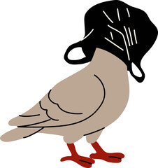 Stylized pigeon graphic in simple flat design