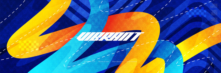 Abstract and Energetic Background with Blue and Orange Gradient Lines and Texture Effect. for Business, Corporate, Institution, Party, Seminar, Advertisement or Promotion Background