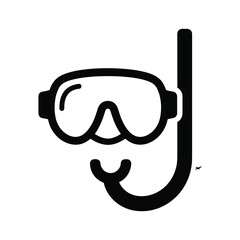 Snorkel and diving mask isolated on, summer vacation equipment