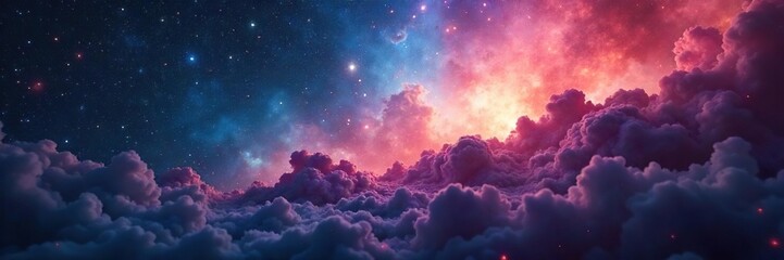 Breathtaking Celestial Nebula Cosmic Dust and Gas Clouds Illuminated by Distant Starlight