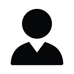 Black silhouette of a person isolated on, simple and modern