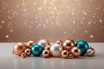 christmas background with baubles and decorations