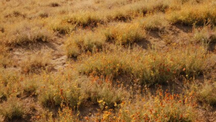 Fototapeta premium Dry Grass Field Under Sunlight - A Natural Landscape.