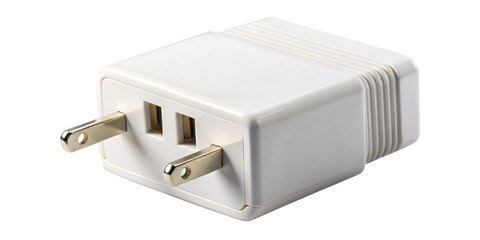 White usb wall charger adapter with two ports for devices