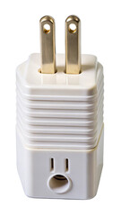 White electrical adapter plug for north american power outlet