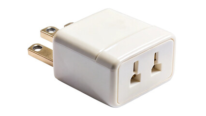 White electrical adapter converts one outlet for two devices