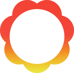 Grainy thin ring outline red bright gradient flower