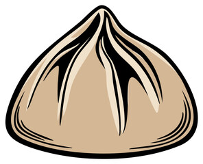 Stylized Dumpling Illustration Minimalist Asian Cuisine Food