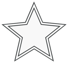 Obraz premium Clean geometric five pointed star outline with double line border simple design