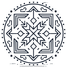 Geometric Line Art Mandala Decorative Ornament Illustration