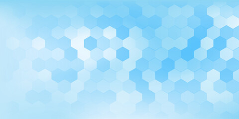 Abstract blue and white hexagon background. Futuristic digital hi-technology banner. Healthcare background. Vector