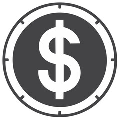 Obraz premium Currency Symbol Simple Icon Circle Finance Exchange Investment Wealth