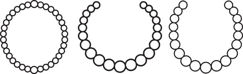 Necklace Line Art Coloring Book Page, Jewelry Vector Illustration