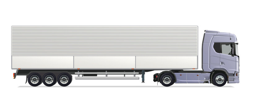 icon logo sign grey truck super auto haul diesel big large heavy long box side view blank dump power euro 3d load semi lorry work safety motor wings vector style detail view white

