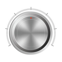 Realistic metallic silver volume in flat style on white background