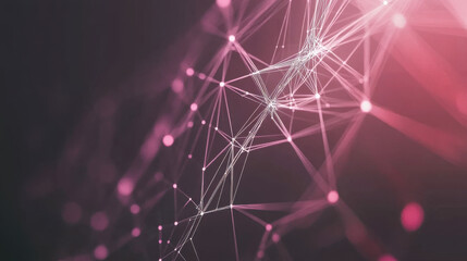 Network of interconnected nodes creates a vibrant display of digital connections in a futuristic setting