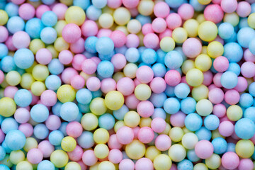 Colorful Pastel Balls in a Close-Up View for Creative Projects