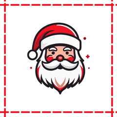 Cute Santa Claus Headshot for Christmas Celebrations