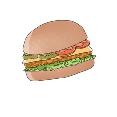 hamburger isolated on white background