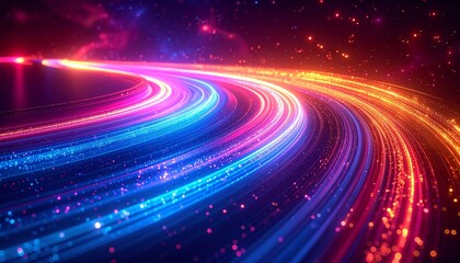 Swirling cosmic light trails illuminate space