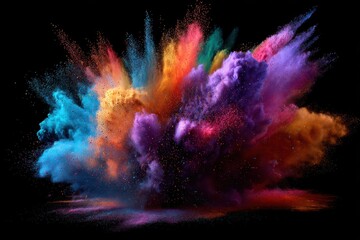 Fototapeta premium Multicolored Powder Explosion Frozen in Time