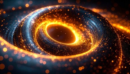 Glimmering cosmic vortex of blue  gold