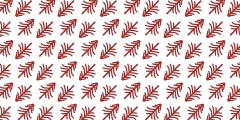 Red seamless pattern. A seamless pattern with stylized, arrow-like red leaf motifs on a clean white background.