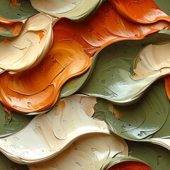 Earth Tone Organic Impasto Texture &ndash; Seamless Abstract Natural Oil Paint Pattern