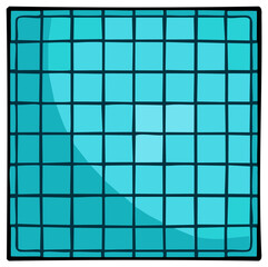 Cartoon Aqua Grid Pattern Illustration with Squares and Intersecting Lines