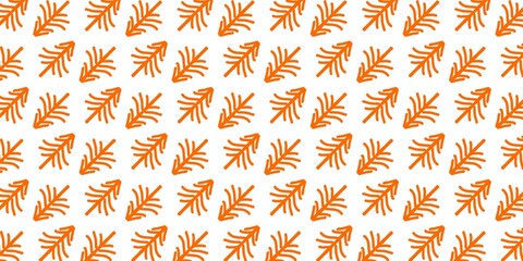 Oranges seamless pattern background. Seamless pattern with vibrant orange, stylized leaf-like or arrow shapes arranged in a repetitive, modern design on a clean white background.
