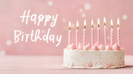 Birthday cake celebration with candles