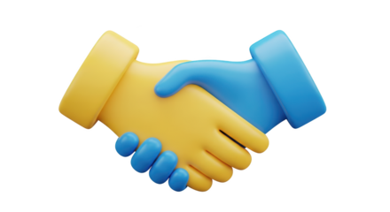 Creative composition of cartoon handshake symbolizing agreement and partnership focused on handshake, cartoon, agreement for premium