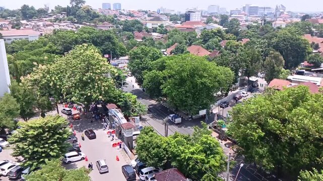 Buildings views from rooftop in Semarang City, Central Java, Indonesia