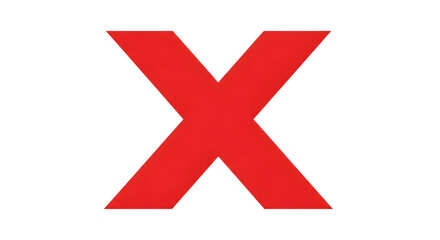Obraz premium Red letter x symbol isolated on transparent background