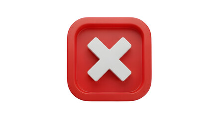 Obraz premium Red cross mark icon isolated on transparent background