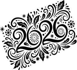 New Year 2026 Typography Svg, Happy New Year 2026 SVG, New year svg, 2026 svg