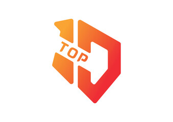 Orange-red top 10 logo. Top 10 concept for business, education, technology world