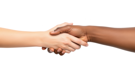 Creative diverse hands shaking in unity and agreement representation emphasizing handshake, hands, diversity with elegant tones