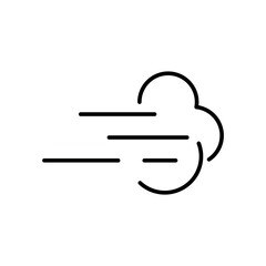 Air flow. Wind gust. Smell. Vector linear icon illustration isolated on white background.