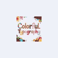 Candy Typography Alphabet Vector Illustration,Sweet Letters Made of Colorful Candy Design,Creative Food Typography with Candy Letters,Vector Candy Font with Jelly and Chocolate,Fun Sweet.